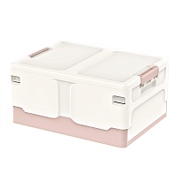 Ящик пластиковый складной белый, дно розовое, 480х360х240 мм в Южно-Сахалинске