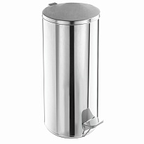 Урна для мусора с педалью, усиленное, Титан, 50 л, кольцо под мешок, нержавеющая сталь, хром в Южно-Сахалинске