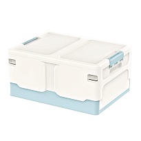 Ящик пластиковый складной белый, дно голубое, 480х360х240 мм в Южно-Сахалинске