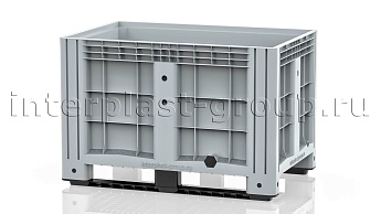 Контейнер iBox сплошной на полозьях с пробкой 2 дюйма серый в Южно-Сахалинске