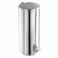 Ведро для мусора с педалью, усиленное, Титан, 30 л, кольцо под мешок, нержавеющая сталь, хром в Южно-Сахалинске