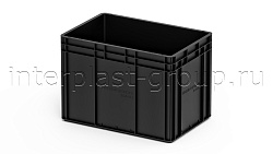 Евроконтейнер закрытые ручки/сплошное дно 600х400х420 черный
