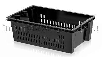 Ящик универсальный для овощей, фруктов и хлеба перфорированные стенки сплошное дно черный в Южно-Сахалинске
