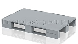 Поддон пластиковый сплошной (усилен 2 трубами) 1200х800х150 с бортиками серый