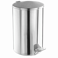 Ведро для мусора с педалью, усиленное, Титан, 20 л, кольцо под мешок, нержавеющая сталь, хром в Южно-Сахалинске