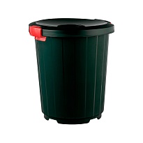 Мусорный бак с крышкой - воронкой на колесах 105 л темно-зеленый 105 темно-зеленый в Южно-Сахалинске