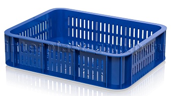 Ящик (лоток) кондитерский перфорированный синий в Южно-Сахалинске