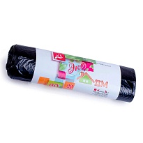 Мешки для мусора 60 л, черные, в рулоне 20 шт., ПНД, 7 мкм, 700х600 мм, Концепция Быта ЭкоДом, 601349 в Южно-Сахалинске