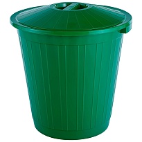 Мусорный бак с крышкой 50 л зеленый 50 зеленый в Южно-Сахалинске