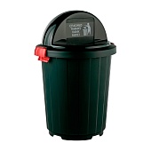 Мусорный бак с крышкой - клавишей 105 л темно-зеленый