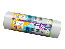 Мешки для мусора 60 л, белые, в рулоне 20 шт., ПНД, 7 мкм, 700х600 мм, MIRPACK Classik, 602052 в Южно-Сахалинске Мешки для мусора 60 л, белые, в рулоне 20 шт., ПНД, 7 мкм, 700х600 мм, MIRPACK Classik, 602052 в Южно-Сахалинске