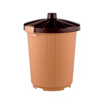 Мусорный бак с крышкой на колесах 105 л бежевый 105 бежевый в Южно-Сахалинске