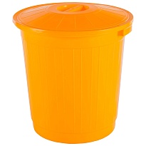 Мусорный бак с крышкой 50 л желтый 50 желтый в Южно-Сахалинске