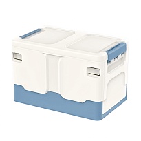 Ящик пластиковый складной белый, дно синее, 370х240х240 мм в Южно-Сахалинске