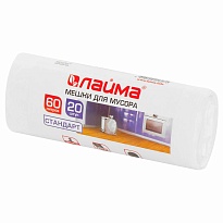 Мешки для мусора 60 л, белые, в рулоне 20 шт., ПНД, 7 мкм, 680х580 мм, LAIMA, 605539 в Южно-Сахалинске Мешки для мусора 60 л, белые, в рулоне 20 шт., ПНД, 7 мкм, 680х580 мм, LAIMA, 605539 в Южно-Сахалинске