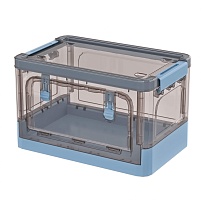 Ящик пластиковый складной прозрачный коричневый, дно синее, 360х235х230 мм, с колесиками в Южно-Сахалинске Ящик пластиковый складной прозрачный коричневый, дно синее, 360х235х230 мм, с колесиками в Южно-Сахалинске