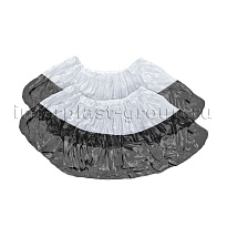 Бахилы бело-черные 1000 шт (500 пар), 48 мкм, двойная подошва, с одной резинкой, Эконом+ в Южно-Сахалинске