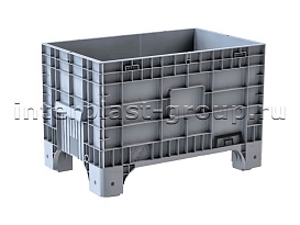 Контейнер iBox сплошной на ножках с краном серый в Южно-Сахалинске