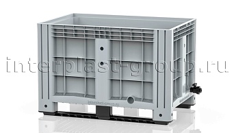 Контейнер iBox сплошной на полозьях с краном серый в Южно-Сахалинске